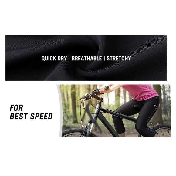 Baleaf - Bike Shorts 3D Padded Cycling Pants High Waisted Tummy Control Capris - Picture 6 of 14